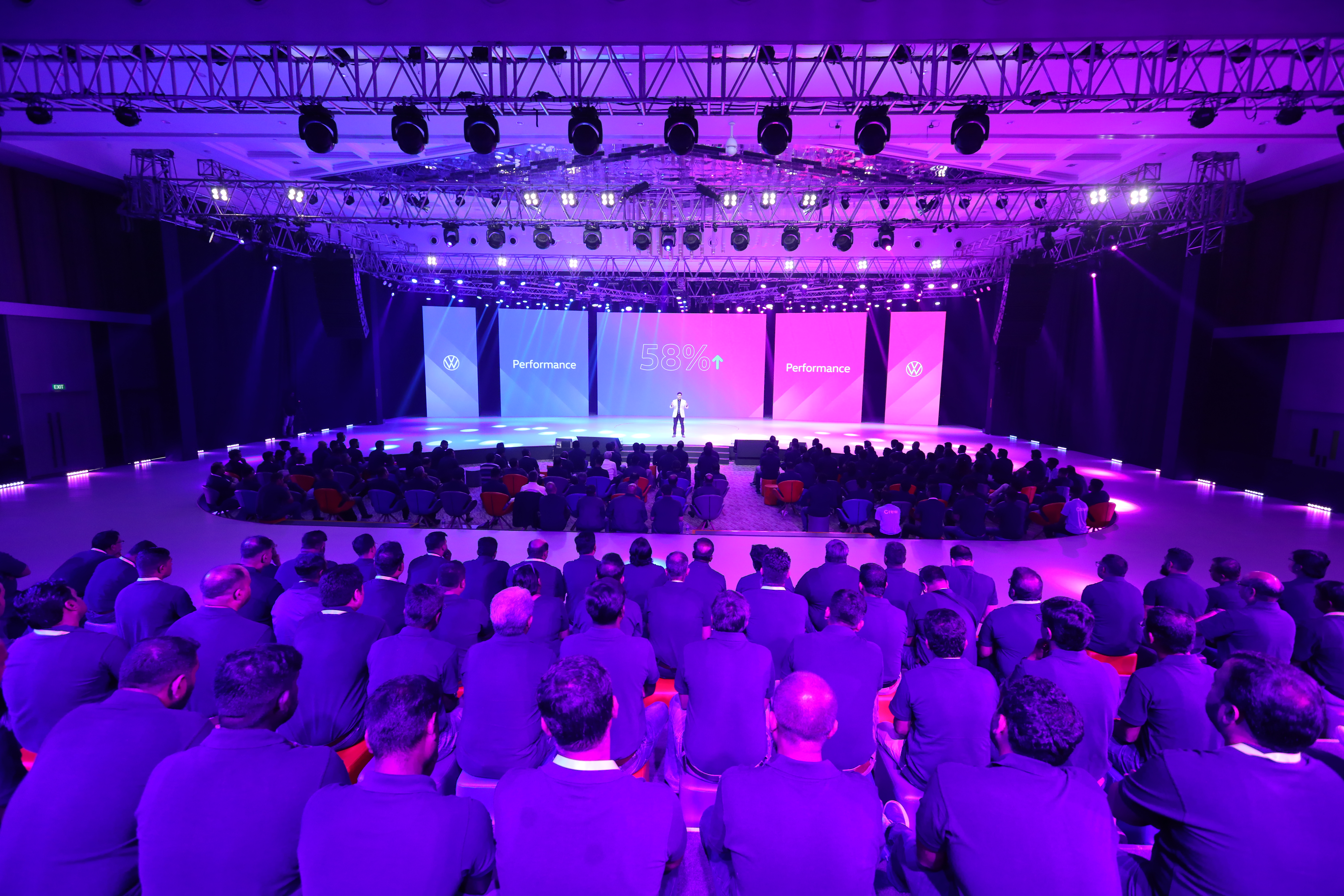 Lieux team setting up AV equipment for an event